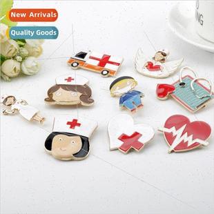 Nurse Doctor Pin Stethoscope EKG Creative Ambulance Cartoon