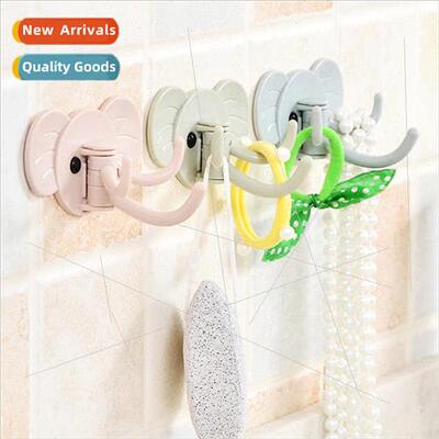 Creative cute elephant wall mounted sticky hooks kitchen bat