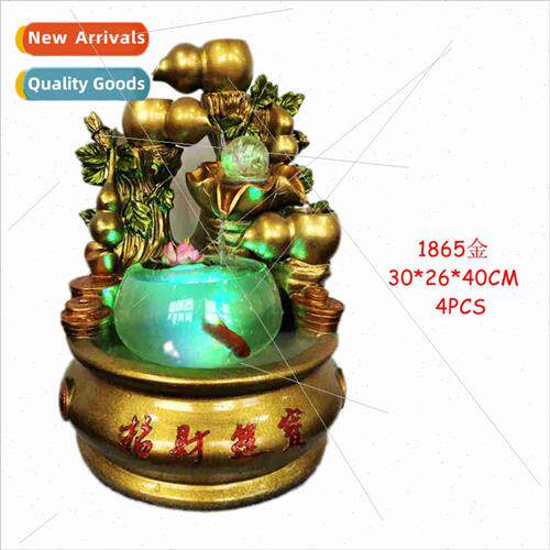 Glass fish pond rockery water fountain living room office fi