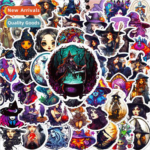 50 Gothic Witch Kids Doodle Stickers ggage Laptop Decoration