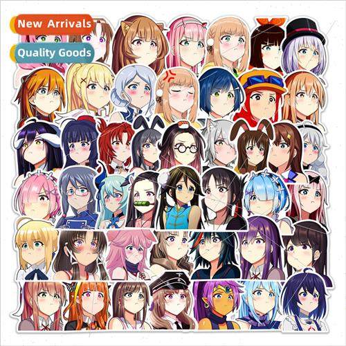 50 pouty lips anime character collection graffiti stickers t