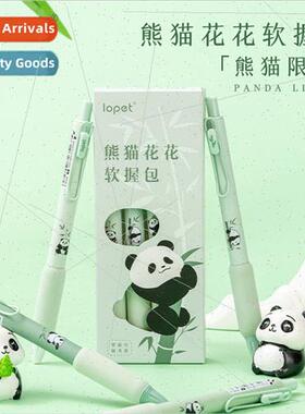New Lepai Panda Flower Soft Grip Oval Pen Push Action Pen Hi