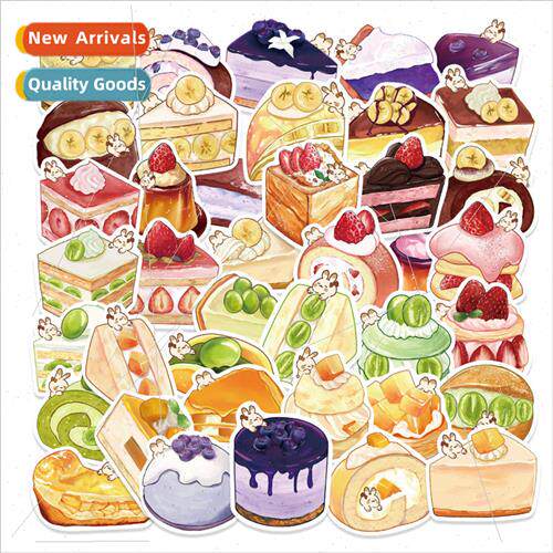 40 hand-drawn cartoon dessert stickers handbook material sti