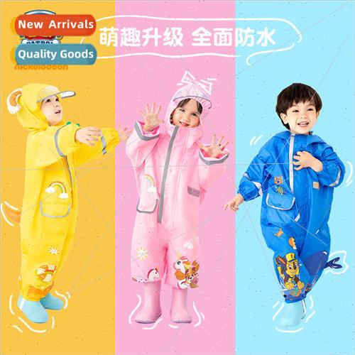 Childrens one-piece raincoat rain pants woof woof team boys