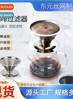 Double Coffee Filter Stainless Steel Filter Mug Maker No Fil