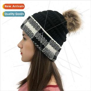 square rem warm blocking color plaid large cap wool new 2020