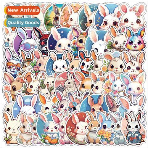 50 pcs of cute rabbit series graffiti stickers skateboard lu