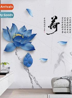 GS9173 lotus self-adhesive background wall cozy stickers bed