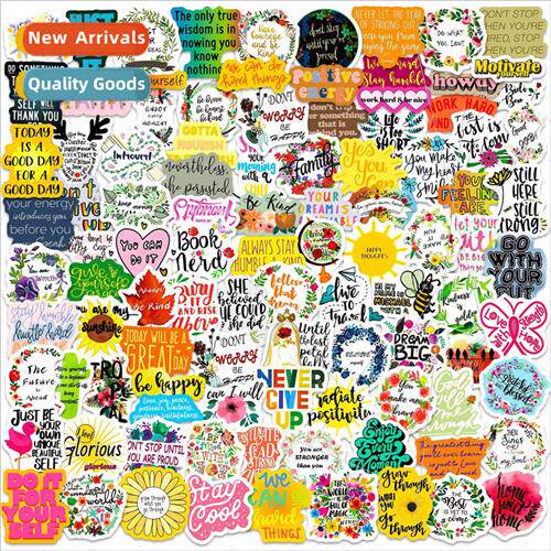100 small size 4cm new inspirational text stickers personali