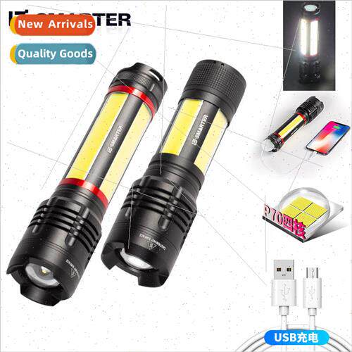 New XHP70 strong light flashlight USB rechargeable telescopi