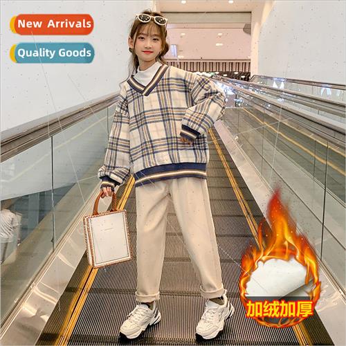 Girls set of fall and winter 2022 new fried set sweater warm