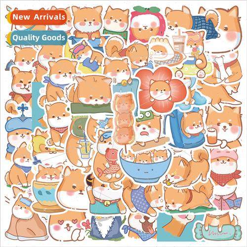 50 cute cartoon Shiba Inu animal doodle stickers suitcase bo