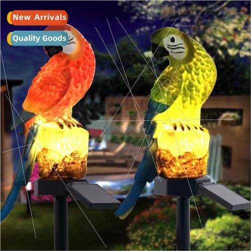 New Solar Outdoor Waterproof Resin Parrot Crafts Decorative