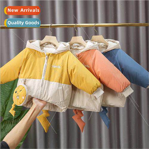 Winter thickened boys and children short jacket hooded long-