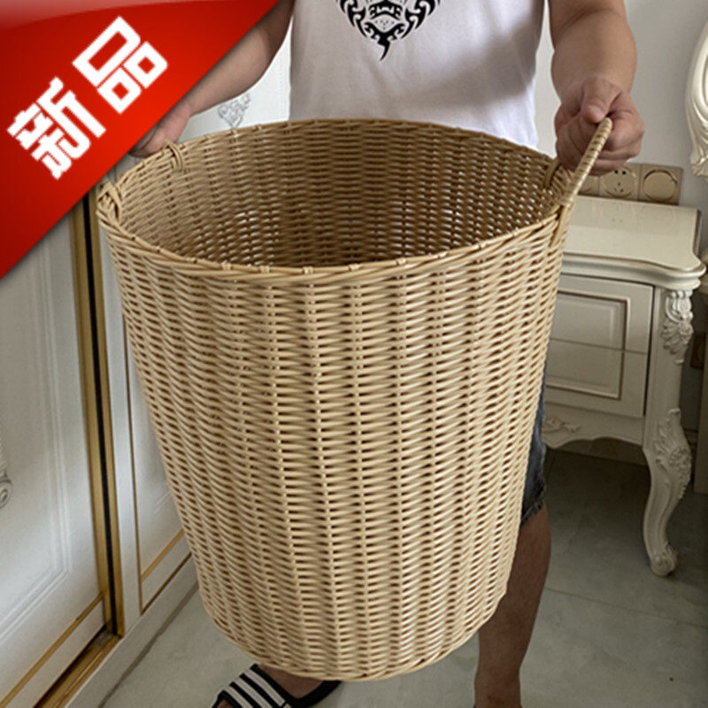 。脏衣服收纳筐仿藤编篮
