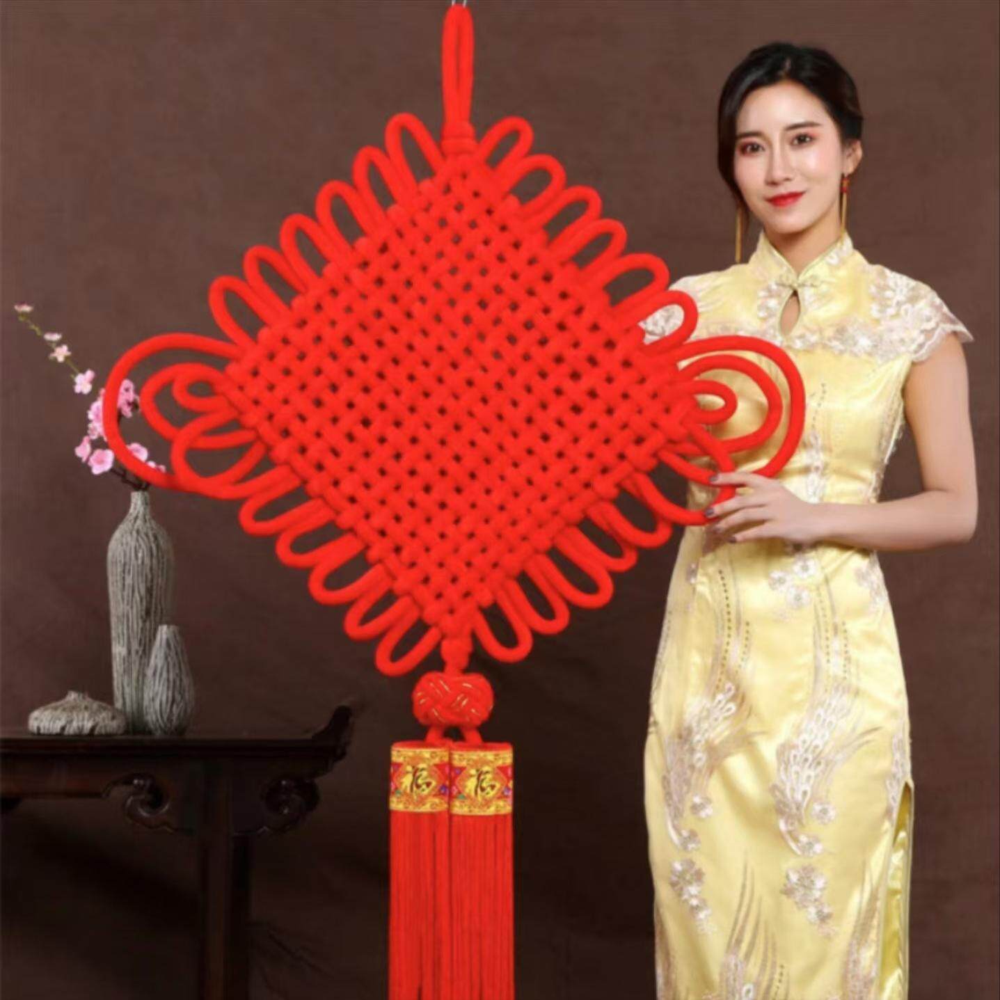 编织绒布大号中国结挂件乔迁喜庆