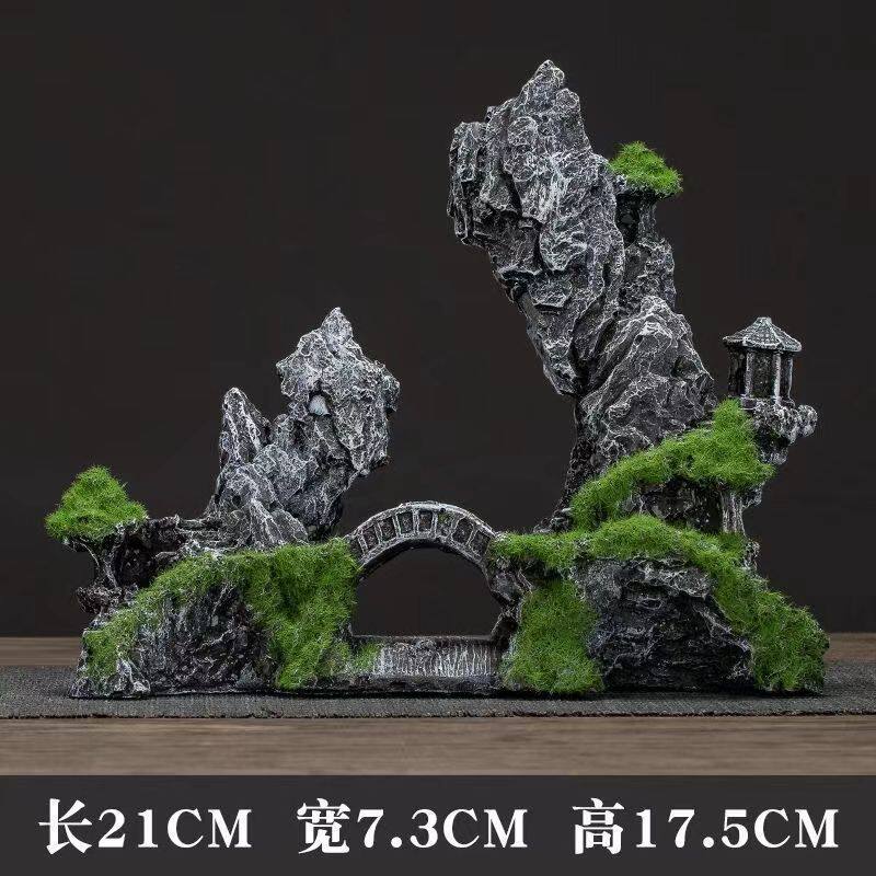鱼缸仿真假山造景石躲避屋装饰