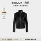尊享特惠 BALLY巴利黑色羊皮革女士夹克外套6313501