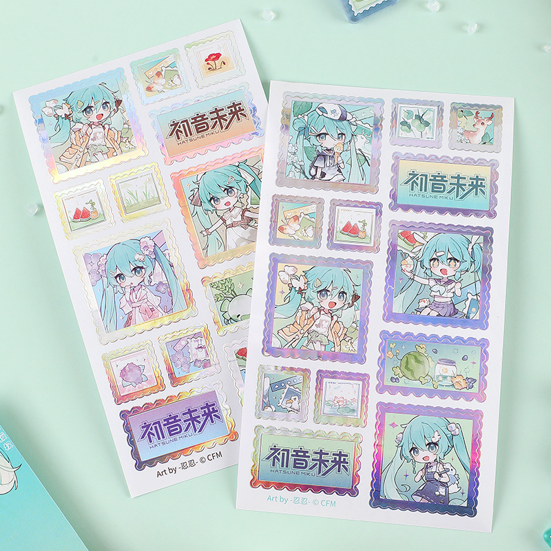 广博初音未来文具二次元贴纸痛包贴画咕卡手账贴纸初音未来周边