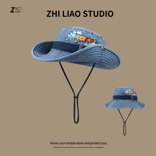 日系可爱小火车牛仔登山帽