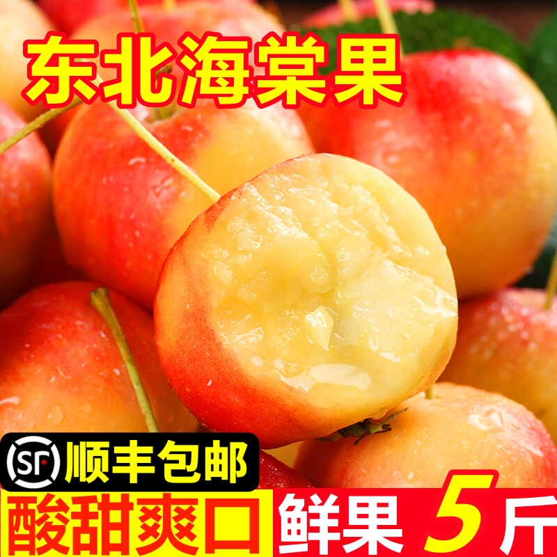 东北海棠果新鲜现摘现发东北新鲜水果糖心小苹果海棠果包邮