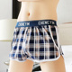 内裤 四角学生透气裤 纯棉男平角裤 男士 宽松大码 潮流格子裤 头短裤 衩