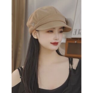 一帽多戴鸭舌帽子女款显脸小适合方圆脸贝雷帽秋冬百搭防风渔夫帽
