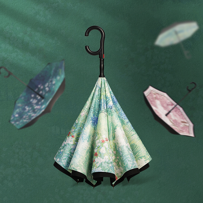 费乐德长柄反向伞自动双层雨伞加大加固加厚抗暴雨专用伞晴雨两用