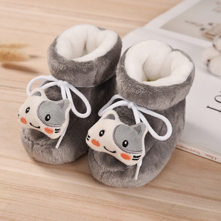子学步软底0 新生婴儿鞋 12个月男女宝宝加绒鞋 1岁 袜秋冬防掉3