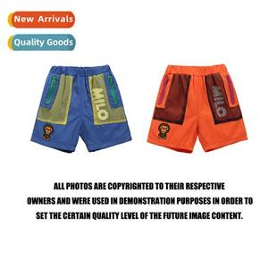 Head Mkey Kids Tide Wor Shorts Ape Patchwork Childrens Mesh