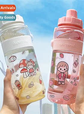 2000ml large capacy plastic water cup female summer wh straw