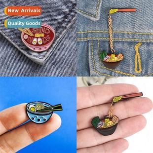Cute Carto Ramen Noodle Pin Enamel Hundred Noodles Noodle Bo