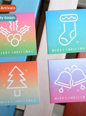 8 Dazzling gradient Christmas square mini greeting card smal