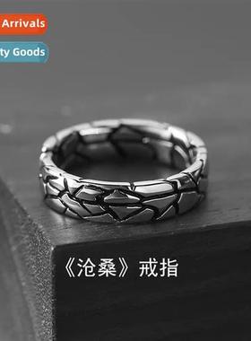 Cangsheng single mens ring persalized hundred niche  retro s