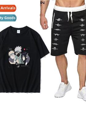 Japan anime Naruto Naruto Sasuke Kakashi printed short-sleev