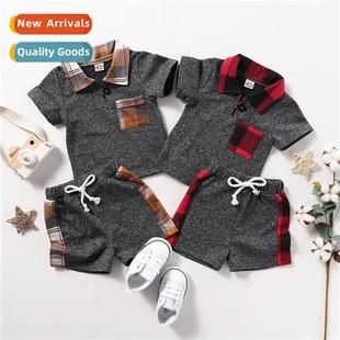 plaid autumn top sleeved short new 2020 spring Girls