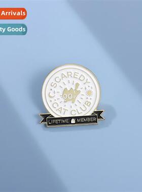 Fun English Badge SCAREDY CAT CLUB Cowards Club Design Round