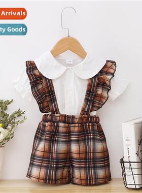 Girls spring  autumn  2023 new n solid color short-sleeved t