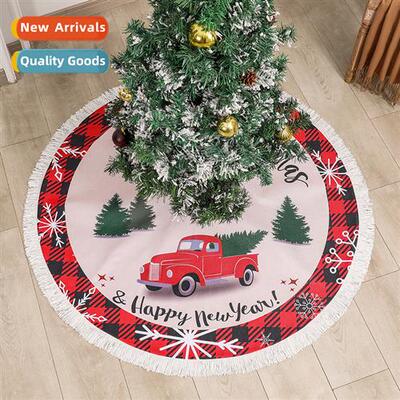 New Tasseled Burlap Tree Skirt Christmas Decorati Products C