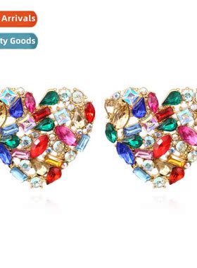 Fashi new love diamd earrings retro fashi colorful hollow rh