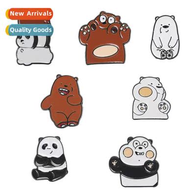 Ins peripheral carto Harajuku badge bare bear brooch carto a