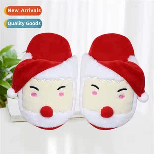 slippers plush warm cott shoe Santa home Claus