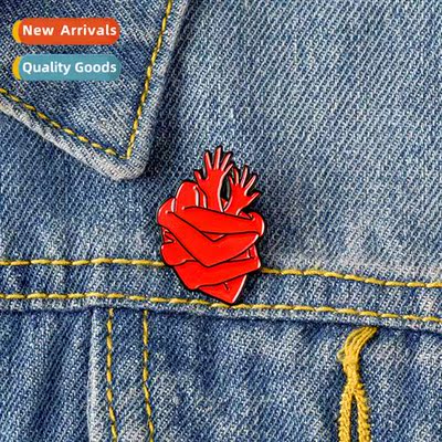 Creative Alloy Brooch Hand Embracing Heart Brooch Backpack A