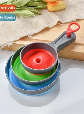 Portable Retractable Folding Funnel 3 Pcs Set Wide Mouth Fin