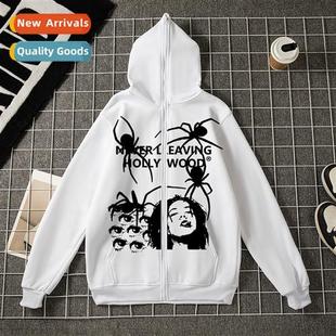 Print Full Zip Thous American Spider Sweatshirt Cardiga Eyes