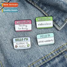 Funny Dialog Box Enamel Pin ins Humor Label Cute Brooch Clos