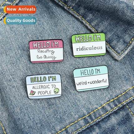 Funny Dialog Box Enamel Pin ins Humor Label Cute Brooch Clos