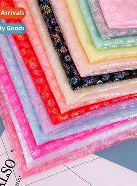 Illusi daisy mesh fabric colorful daisy hot stamping fabric