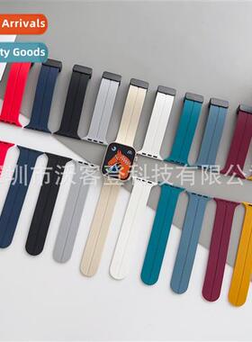 适用apple magnetic buckle notch silicone watch band apple wa
