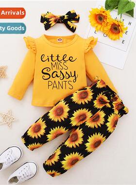 Girls Spring  Autumn 2021 new n letters printed lg-sleeved t